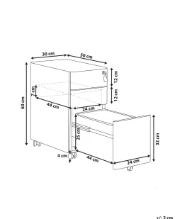 Säilytys<Beliani Laatikosto Metalli 3 Laatikkoa Valkoinen Bolsena