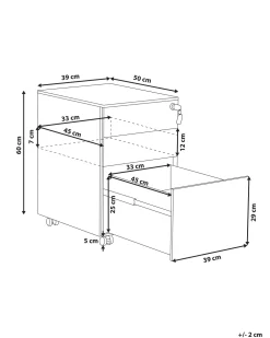 Säilytys<Beliani Laatikosto Teras 3 Laatikkoa Vaalea Beige Cami