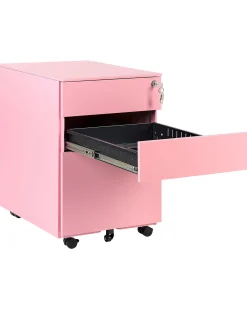 Säilytys<Beliani Laatikosto Teras 3 Laatikkoa Vaaleanpunainen Cami