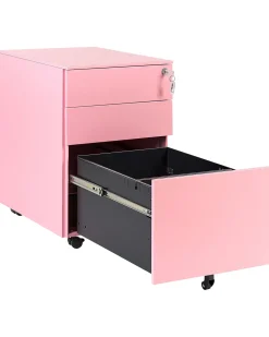 Säilytys<Beliani Laatikosto Teras 3 Laatikkoa Vaaleanpunainen Cami