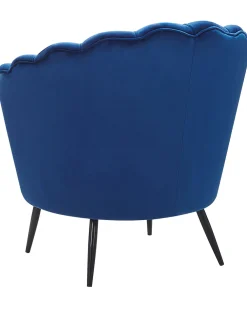 Nojatuolit<Beliani Laivastonsininen Samettinen Nojatuoli Lovikka