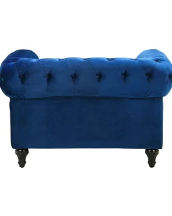 Nojatuolit<Beliani Laivastonsininen Samettiverhoiltu Nojatuoli Chesterfield