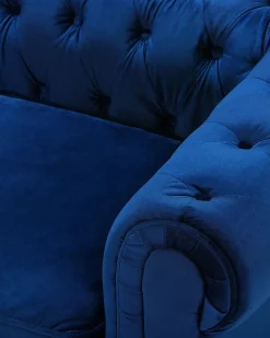 Nojatuolit<Beliani Laivastonsininen Samettiverhoiltu Nojatuoli Chesterfield