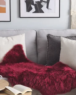 Cheap Beliani Lampaantalja Viininpunainen Uluru