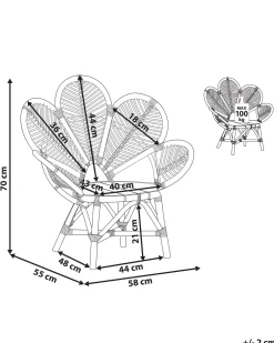 Cheap Beliani Lasten Riikinkukkotuoli Rottinki Luonnonvari Florentine Ii