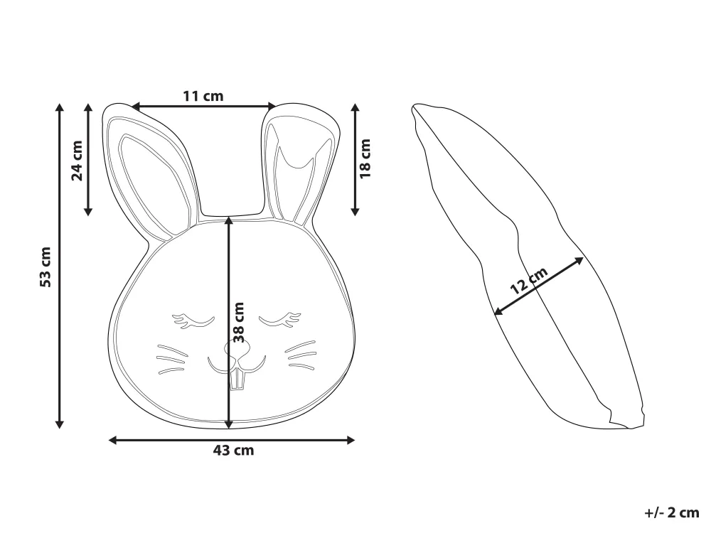 Shop Beliani Lasten Tyyny Kani 53 X 43 Cm Musta/Valkoinen Kanpur