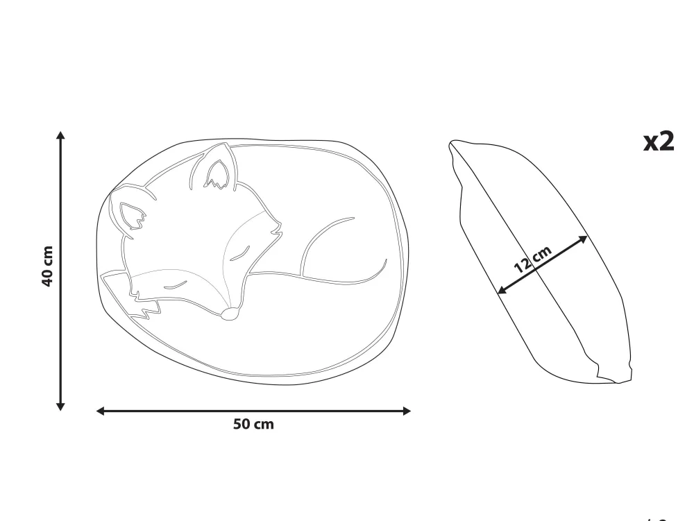 Clearance Beliani Lasten Tyyny 2Kpl 50 X 40 Cm Harmaa Dhanbad