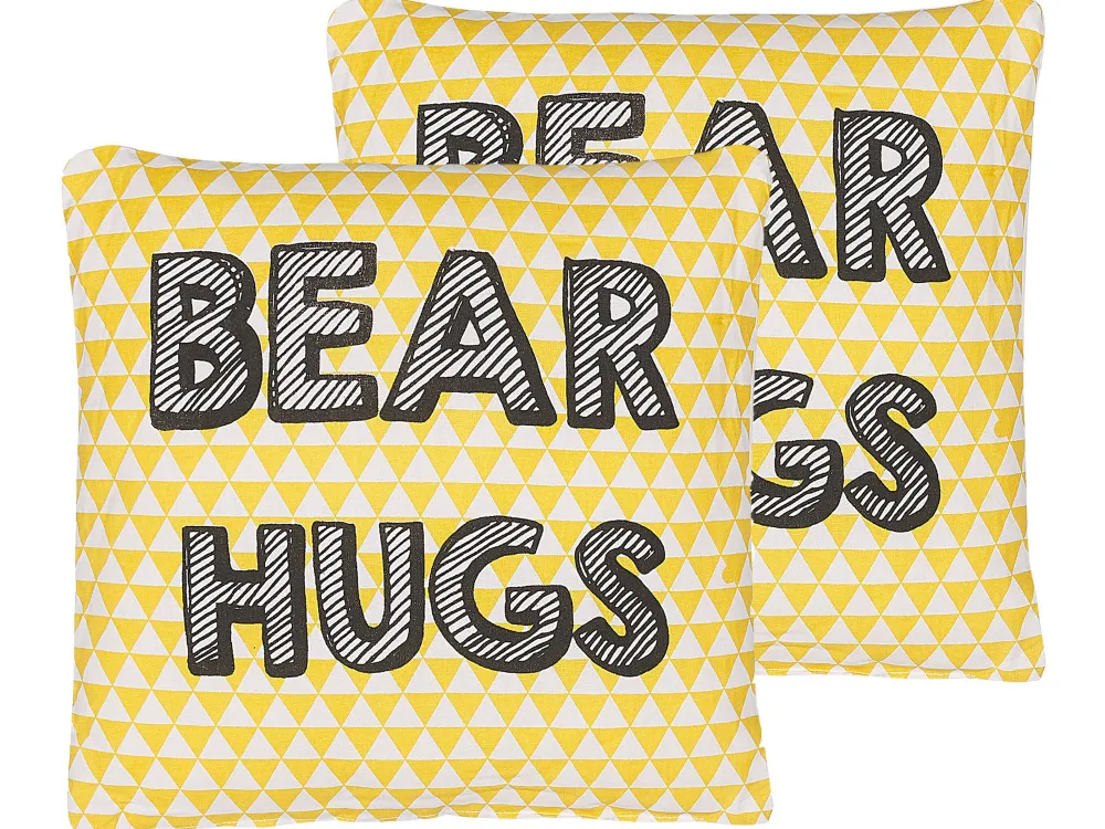 Shop Beliani Lasten Tyyny 2Kpl 40 X 40 Cm Keltainen Radzkot