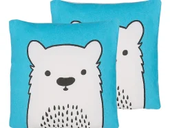 Tekstiilit<Beliani Lasten Tyyny 2Kpl 45 X 45 Cm Sininen Waranasi