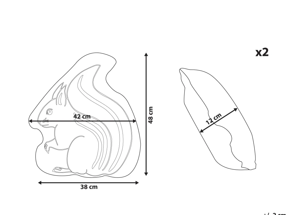 Lastenhuone<Beliani Lasten Tyyny 2Kpl 42 X 48 Cm Valkoinen/Musta Kolkata