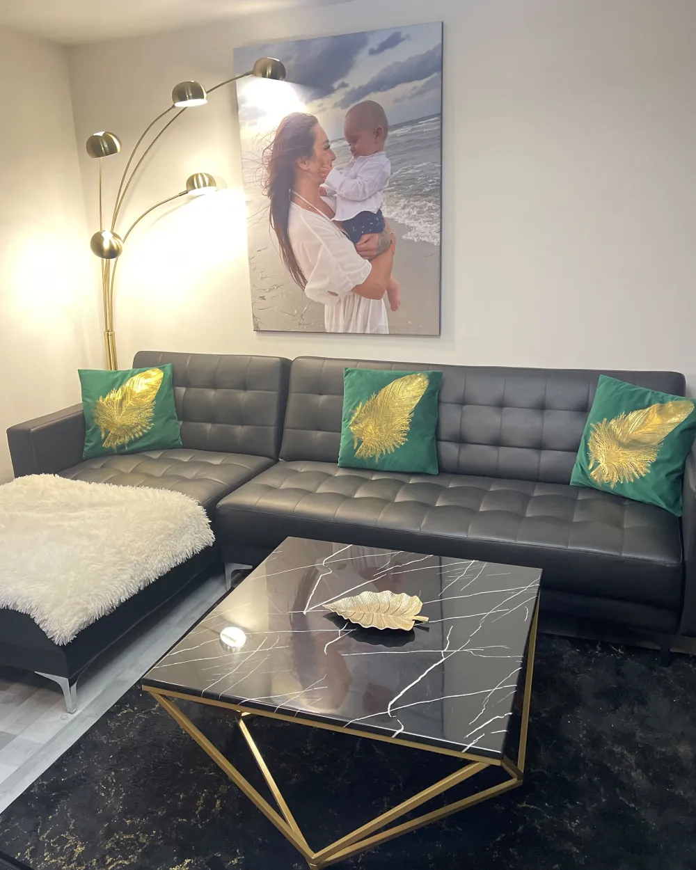 Valaisimet<Beliani Lattiavalaisin 5 Polttimoa Metalli Kulta Flinders