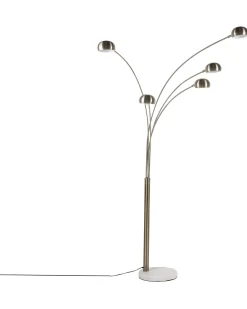 Valaisimet<Beliani Lattiavalaisin 5 Polttimoa Metalli Kulta Flinders