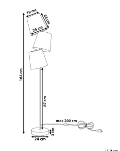 Valaisimet<Beliani Lattiavalaisin 3 Polttimoa Metalli Monivarinen Rio Grande
