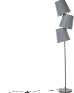 Store Beliani Lattiavalaisin 3 Polttimoa Metalli Harmaa Rio Grande