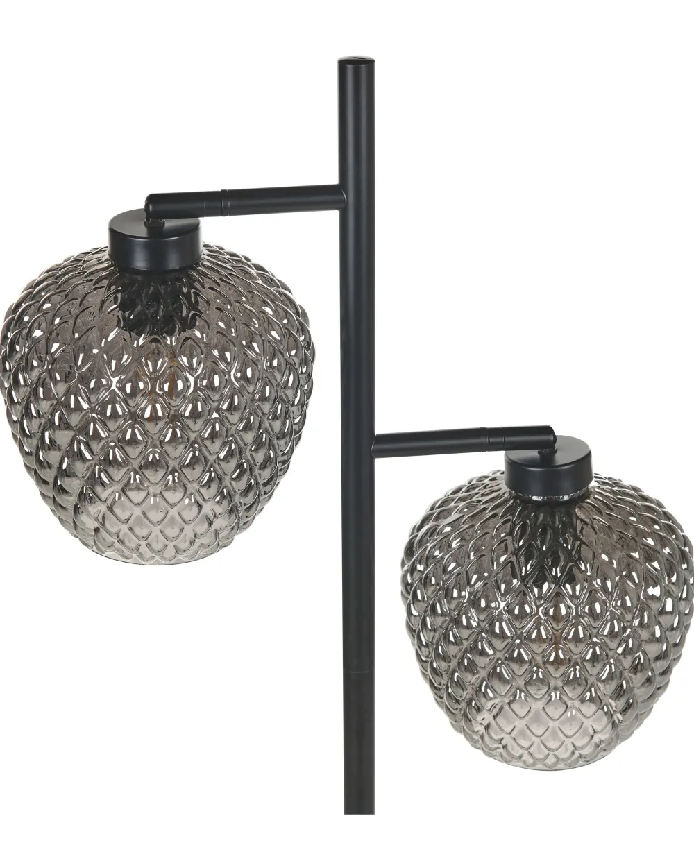 Valaisimet<Beliani Lattiavalaisin 2 Polttimoa Lasi Harmaa Sherry