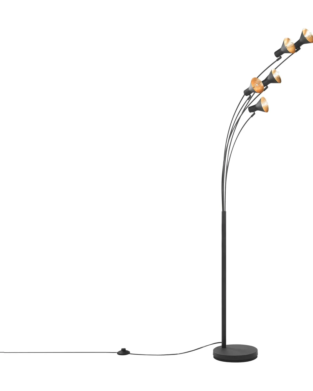 Valaisimet<Beliani Lattiavalaisin 5 Polttimoa Metalli Musta Baraga