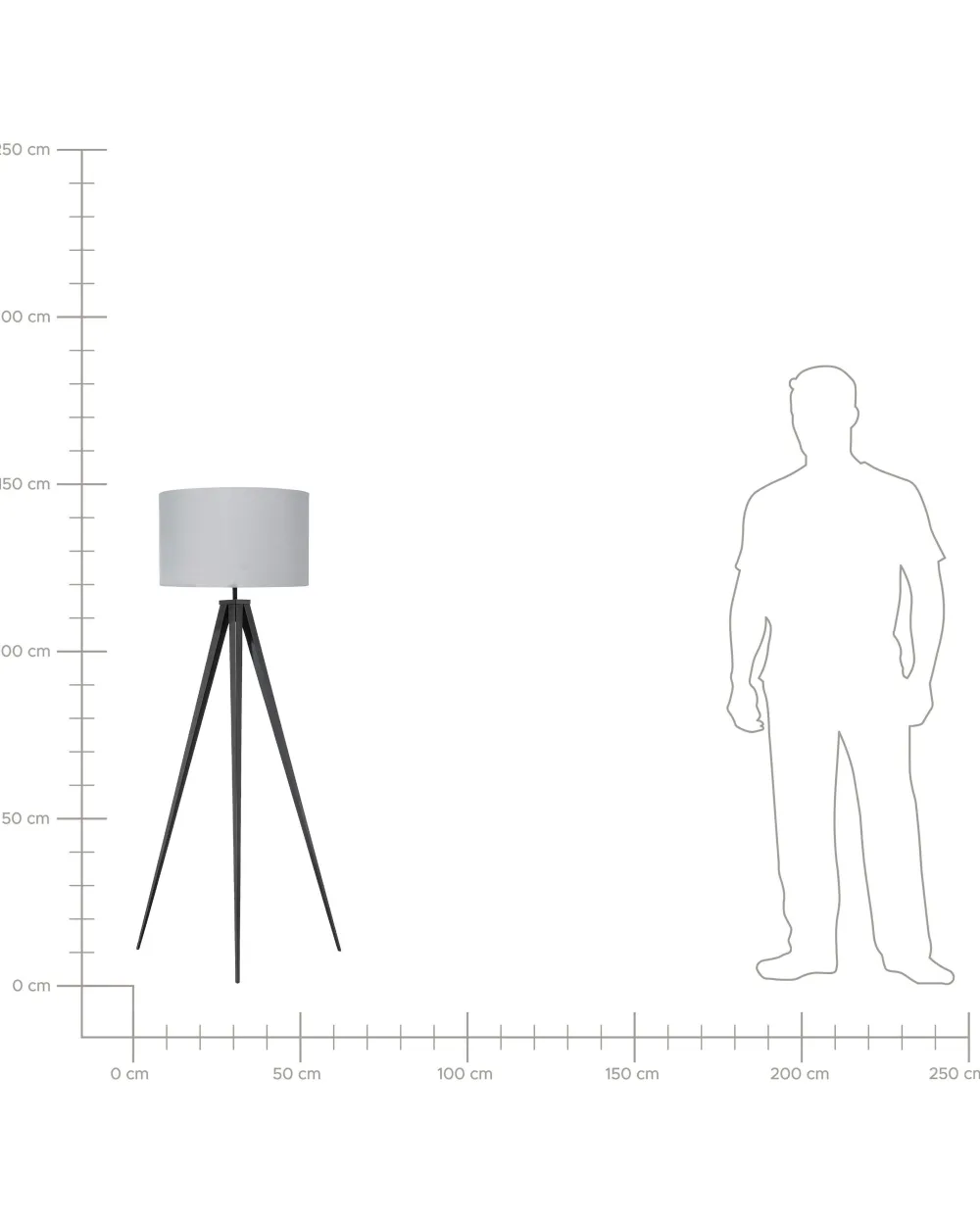 Valaisimet<Beliani Lattiavalaisin Metalli Harmaa Stiletto