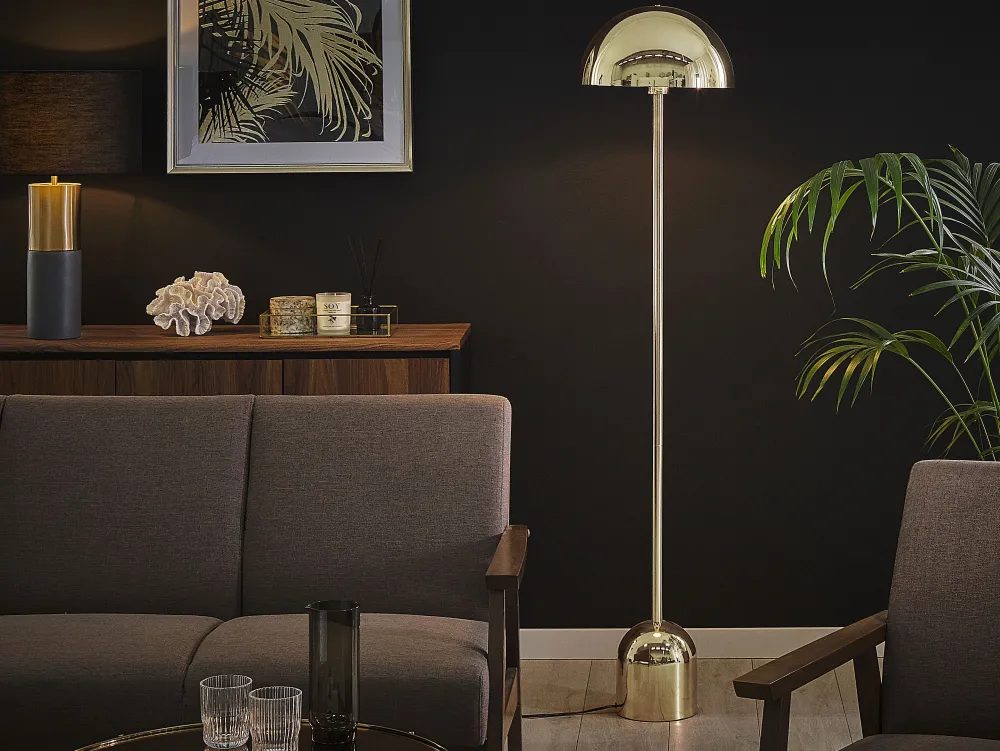 Valaisimet<Beliani Lattiavalaisin Metalli Kulta Macasia