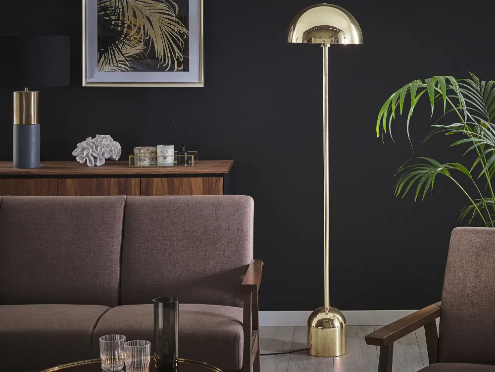 Valaisimet<Beliani Lattiavalaisin Metalli Kulta Macasia