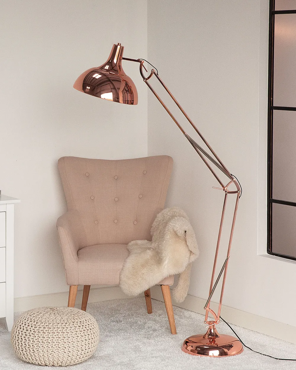 Valaisimet<Beliani Lattiavalaisin Metalli Kupari Parana