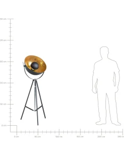 Discount Beliani Lattiavalaisin Metalli Musta/Kulta Thames Ii