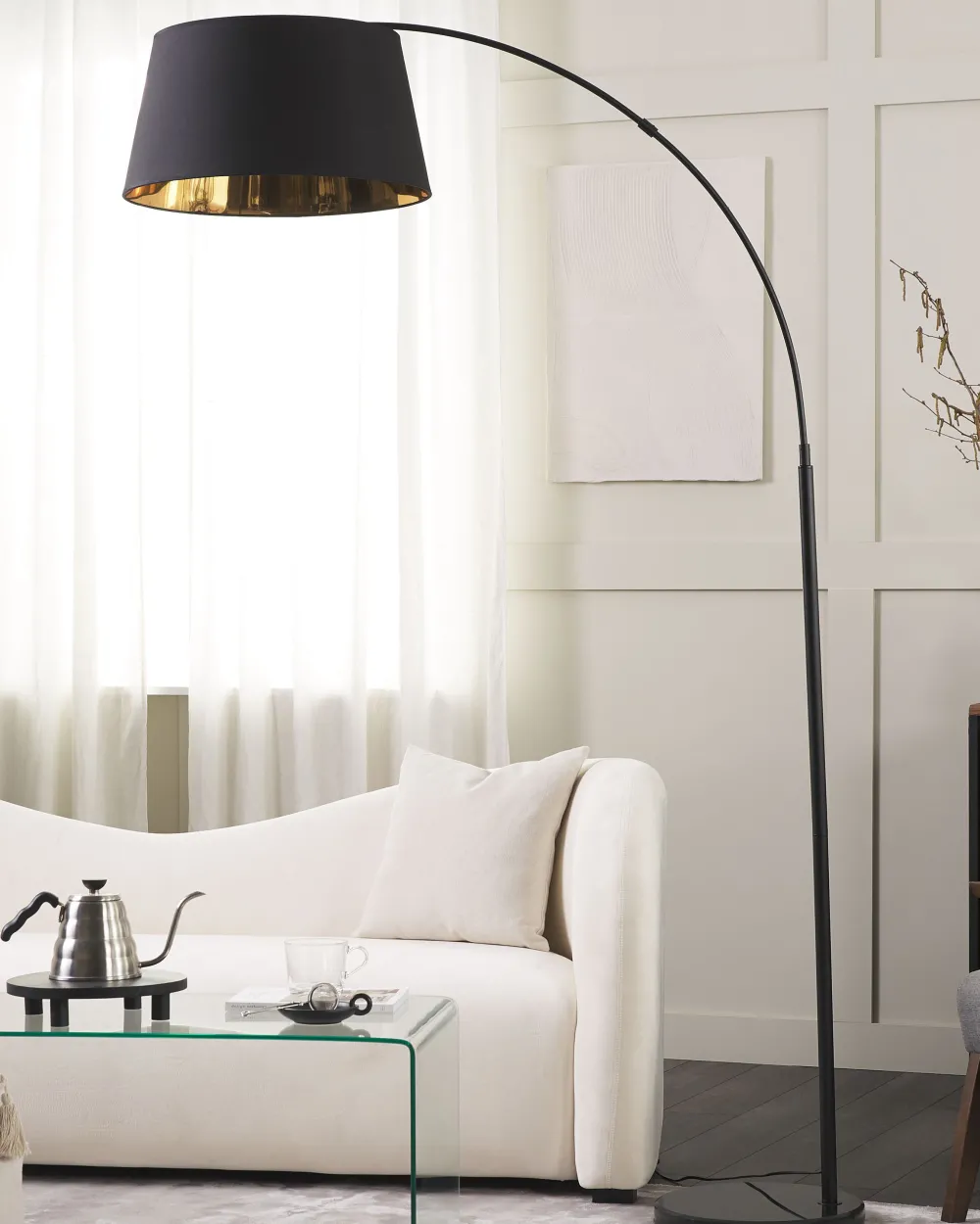 Valaisimet<Beliani Lattiavalaisin Metalli Musta/Kupari Yabus