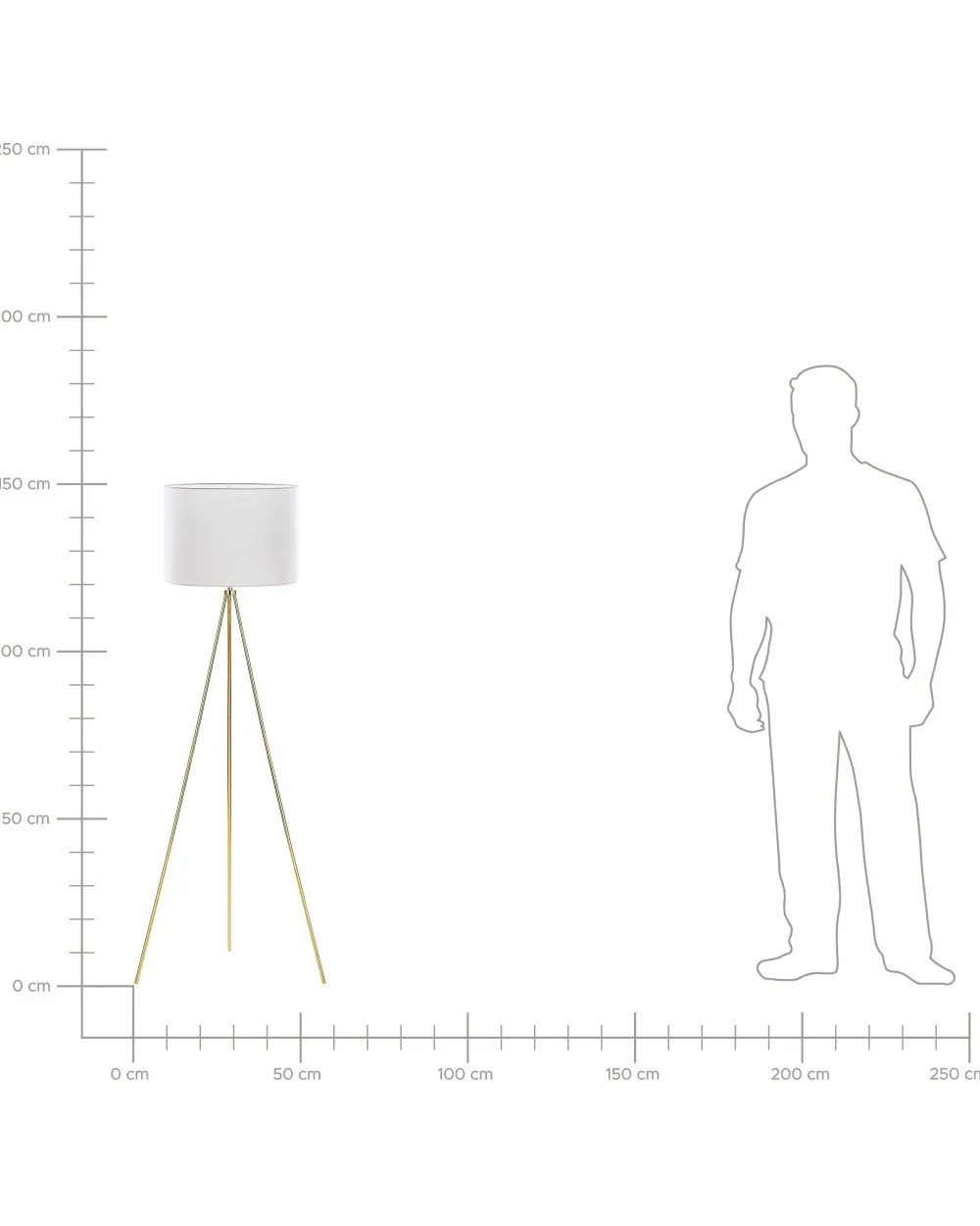 Valaisimet<Beliani Lattiavalaisin Metalli Valkoinen/Kulta Vistula