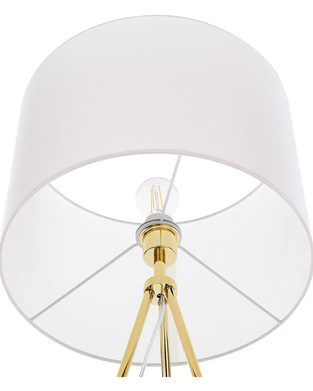 Valaisimet<Beliani Lattiavalaisin Metalli Valkoinen/Kulta Vistula