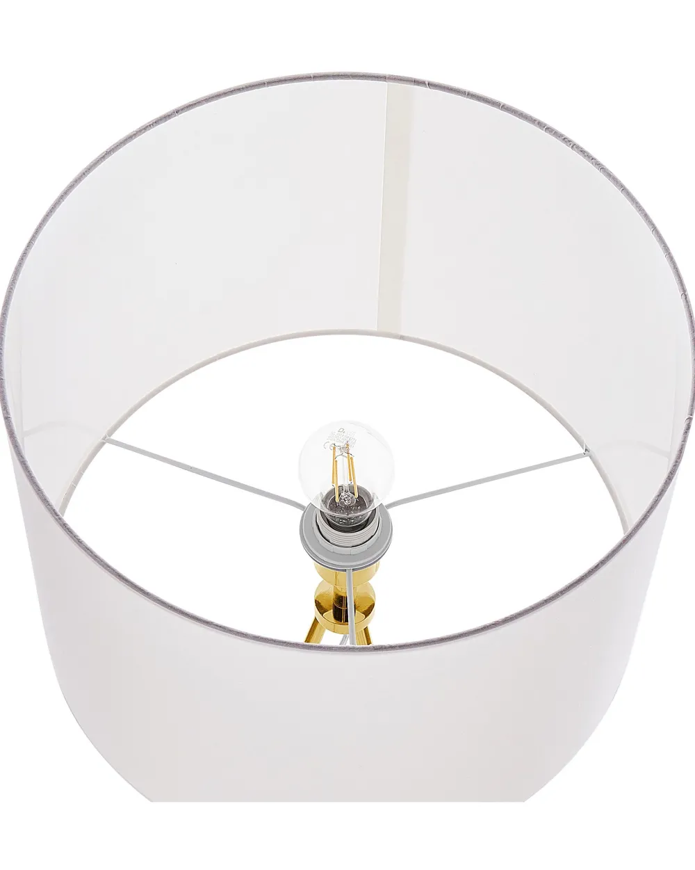 Valaisimet<Beliani Lattiavalaisin Metalli Valkoinen/Kulta Vistula