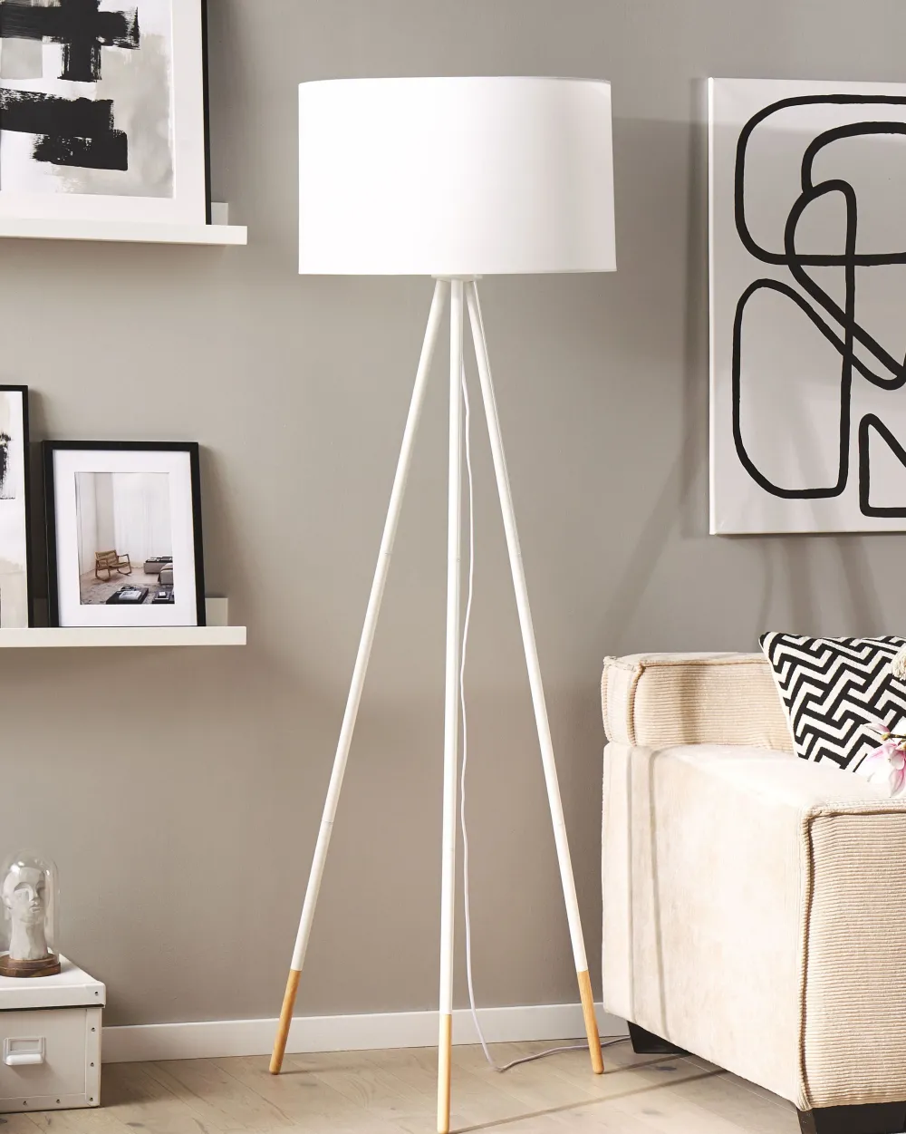 New Beliani Lattiavalaisin Metalli Valkoinen Tobol