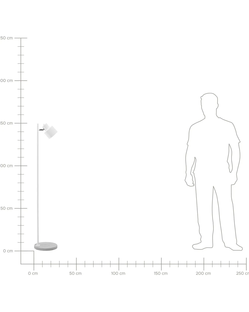 Valaisimet<Beliani Lattiavalaisin Metalli Valkoinen Corbones