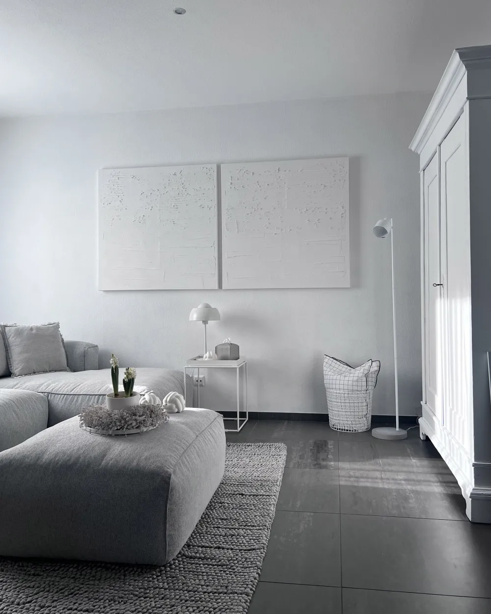 Valaisimet<Beliani Lattiavalaisin Metalli Valkoinen Corbones