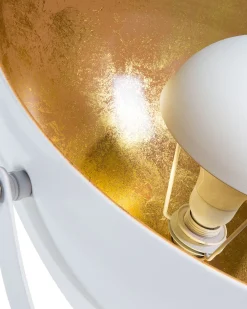 Shop Beliani Lattiavalaisin Metalli Valkoinen/Kulta Thames Ii