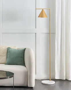 Valaisimet<Beliani Lattiavalaisin Rauta Kulta Mocal