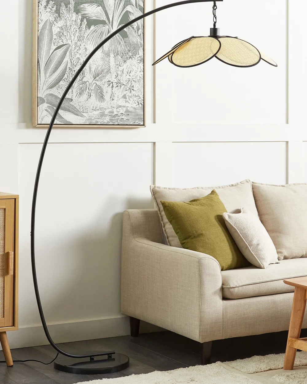 Valaisimet<Beliani Lattiavalaisin Rauta Musta/Luonnovari Merrica