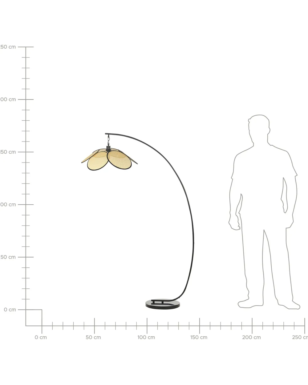 Valaisimet<Beliani Lattiavalaisin Rauta Musta/Luonnovari Merrica