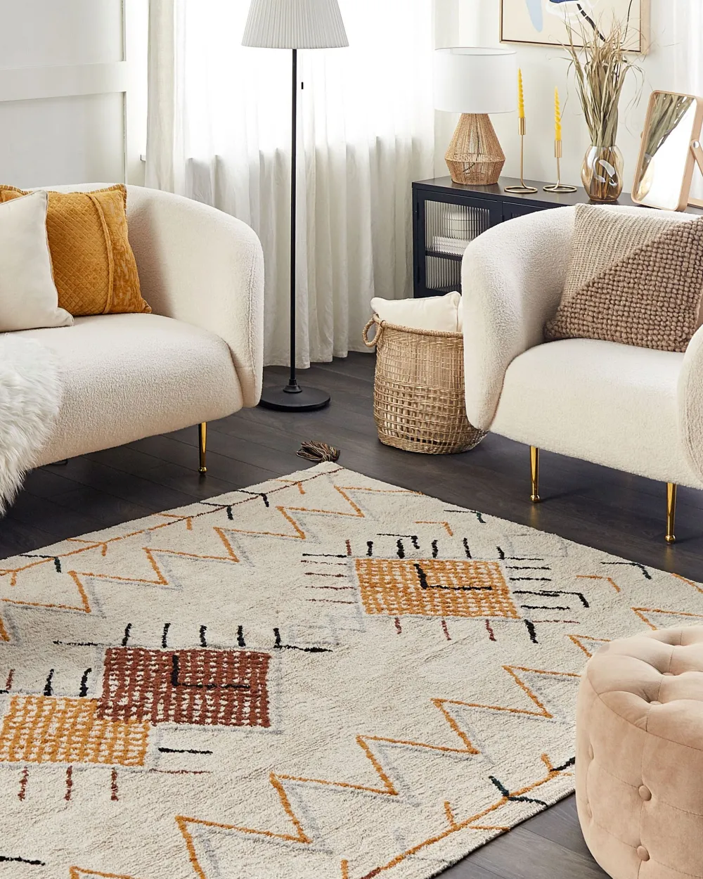 Valaisimet<Beliani Lattiavalaisin Rauta Valkoinen/Musta Torysa