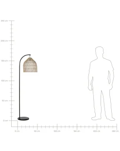 Fashion Beliani Lattiavalaisin Rottinki Luonnonvari/Musta Bernica