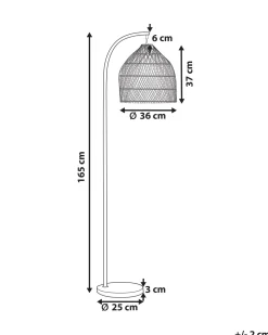 Fashion Beliani Lattiavalaisin Rottinki Luonnonvari/Musta Bernica