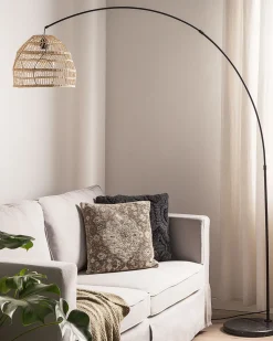 Valaisimet<Beliani Lattiavalaisin Rottinki Luonnonvari/Musta Guaviare