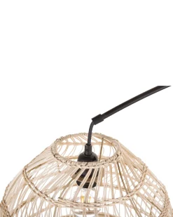 Valaisimet<Beliani Lattiavalaisin Rottinki Luonnonvari/Musta Guaviare