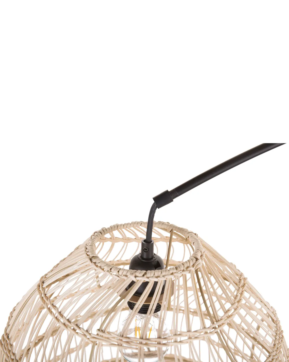 Valaisimet<Beliani Lattiavalaisin Rottinki Luonnonvari/Musta Guaviare