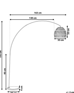 Valaisimet<Beliani Lattiavalaisin Rottinki Luonnonvari/Musta Guaviare