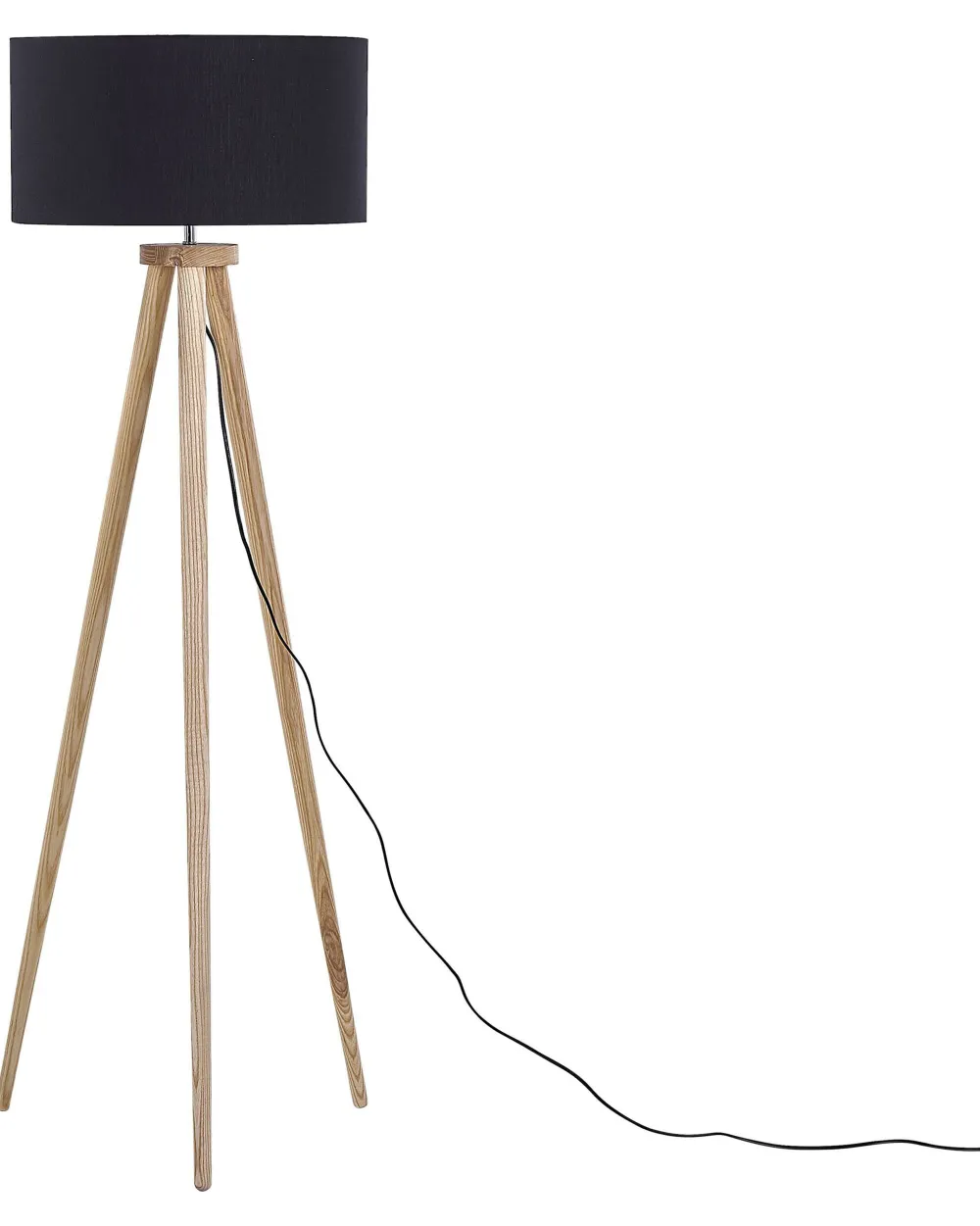 Valaisimet<Beliani Lattiavalaisin Tammi Musta Nitra