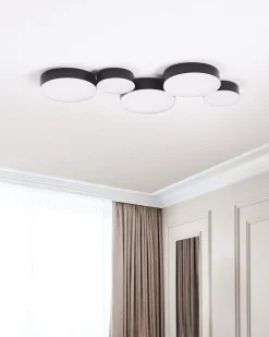 Valaisimet<Beliani Led-Kattovalaisin 5 Polttimoa Rauta Musta Luga