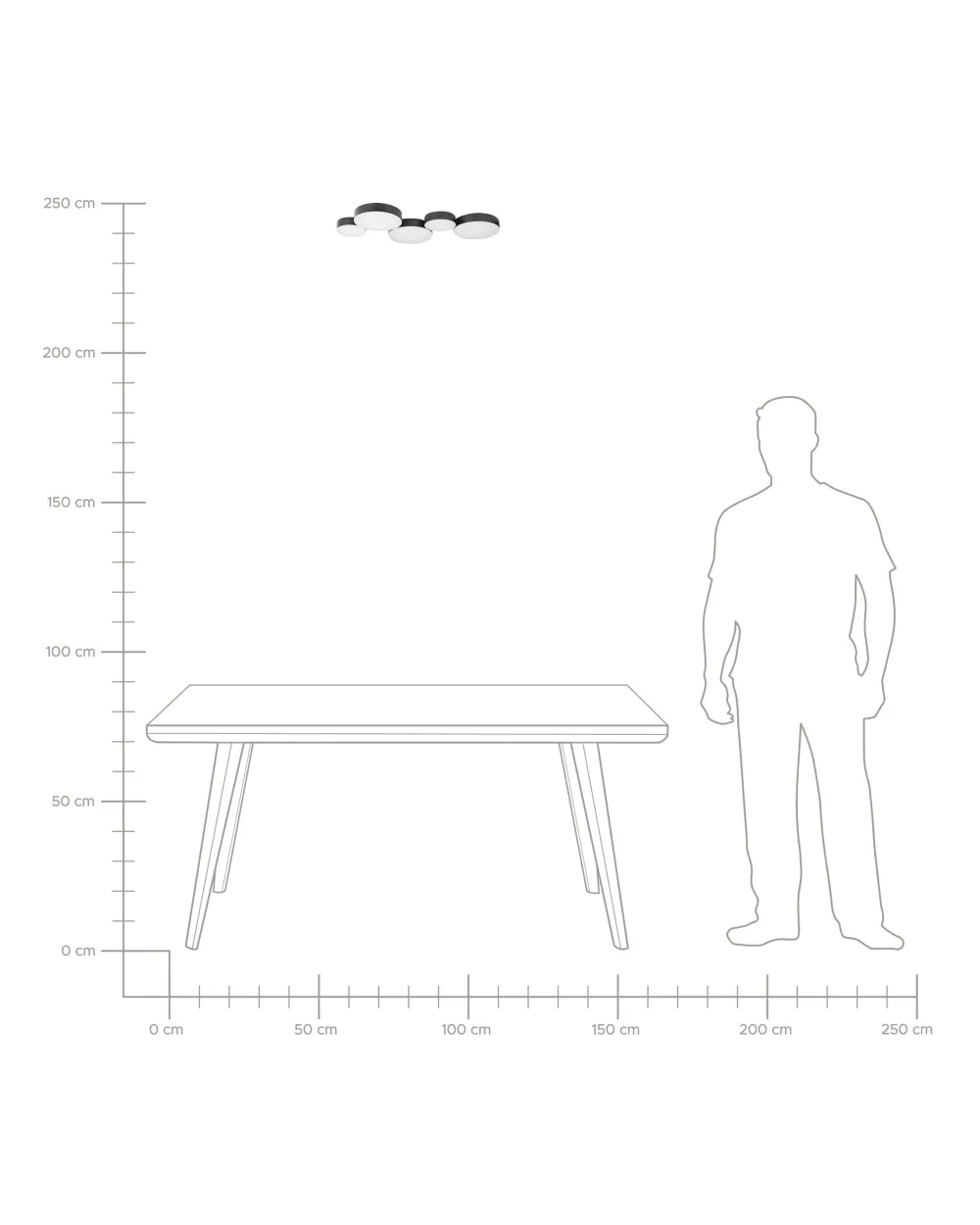 Valaisimet<Beliani Led-Kattovalaisin 5 Polttimoa Rauta Musta Luga