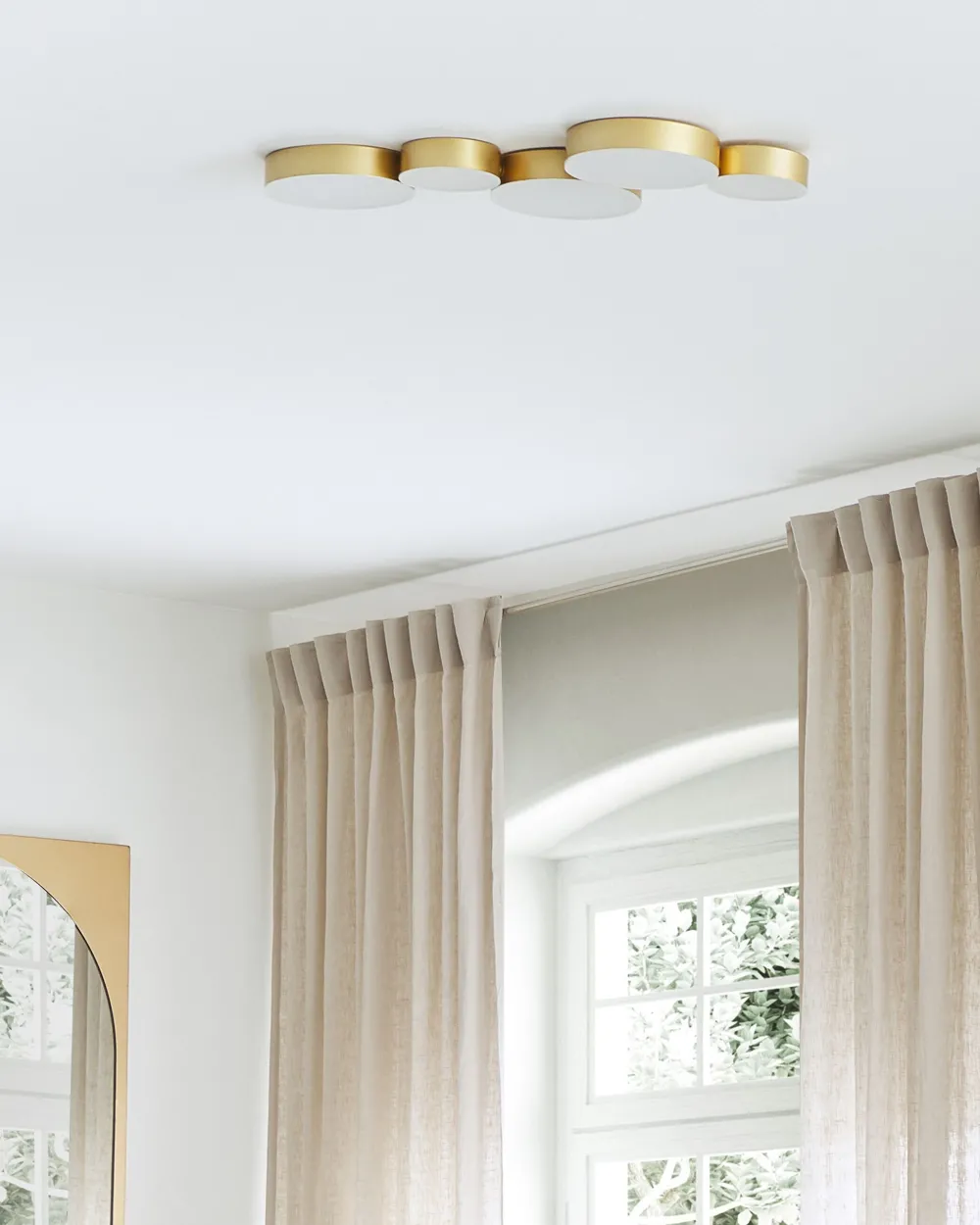 Valaisimet<Beliani Led-Kattovalaisin 5 Polttimoa Rauta Kulta Luga