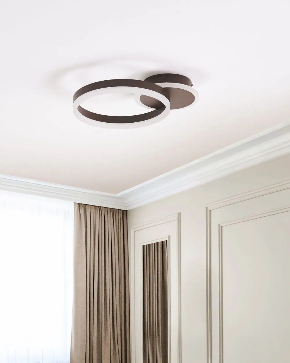 Valaisimet<Beliani Led-Kattovalaisin Alumiini Tummanruskea Glyde