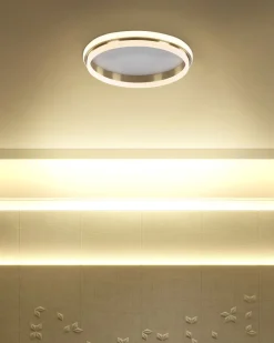 Valaisimet<Beliani Led-Kattovalaisin Teras Pieni Valkoinen/Kulta Taping