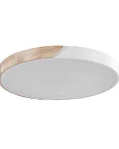 Valaisimet<Beliani Led-Kattovalaisin Teras Valkoinen/Vaalea Puu Pattani